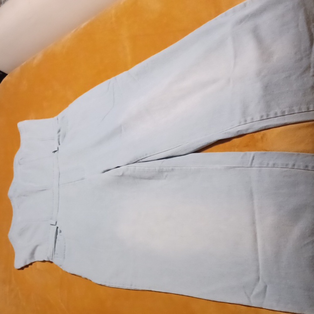 Strapless denim jumpsuit